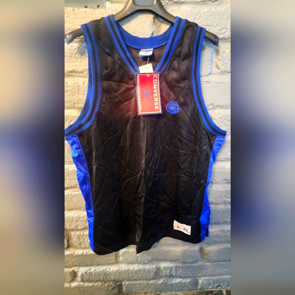 Converse Black and Blue All-Star 90's Jersey TANK TOP XXL